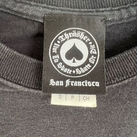 Thrasher Mens Small Black‎ & Red Cotton Short Sleeve Shirt - Picture 3 of 4